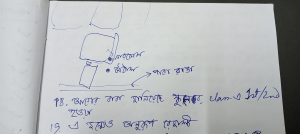 আমার নোটবুকে সম্পূর্ণ "স্কেচ"-টির একটি ছবি এখানে দেওয়া হলো (হাতের লেখা অংশটি আমার)।